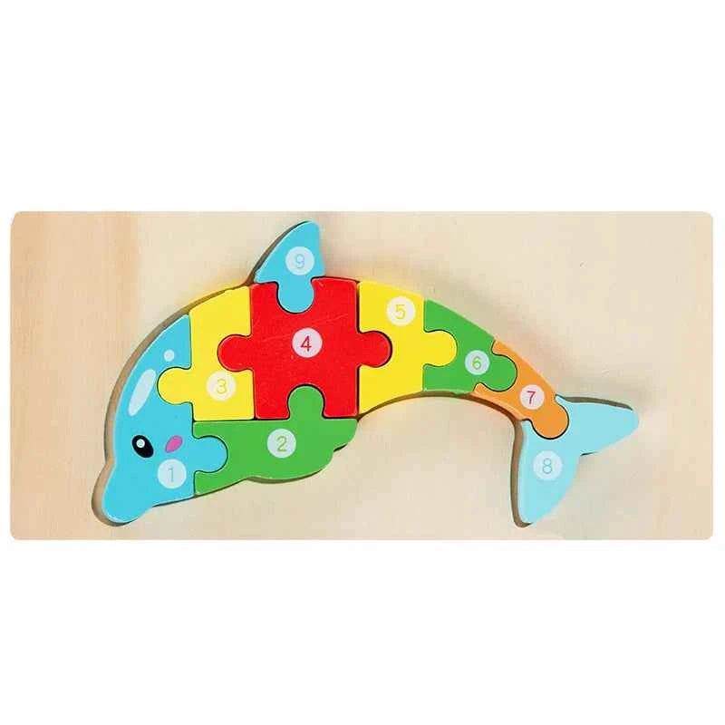 Puzzle 3D Animaux en bois Montessori – Logique, motricité et imagination !