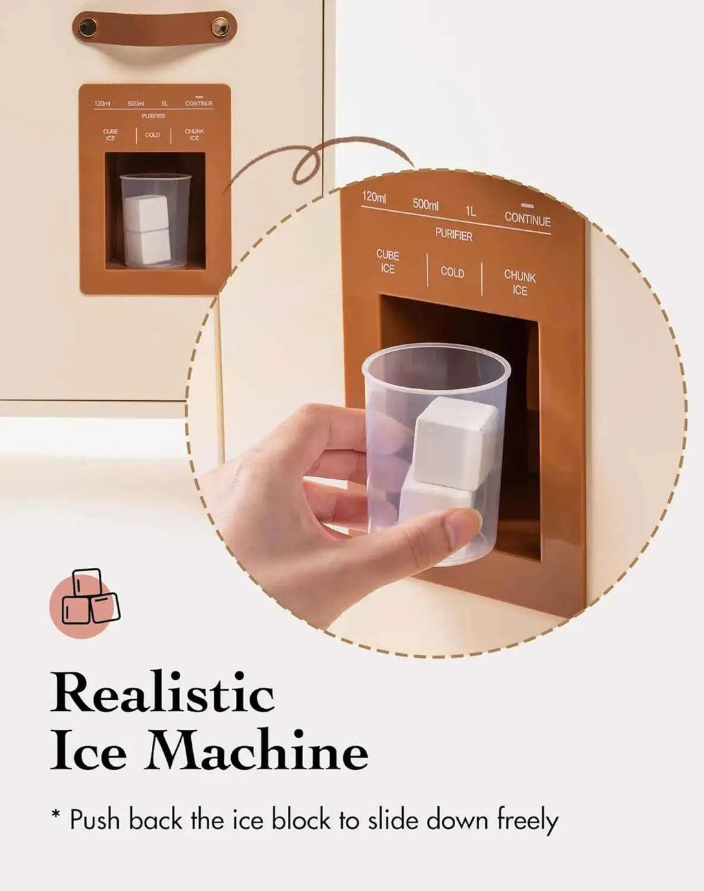 Cuisine Métal pour Enfants – Machine à Glaçons + Accessoires | Jeu d’Imitation Montessori