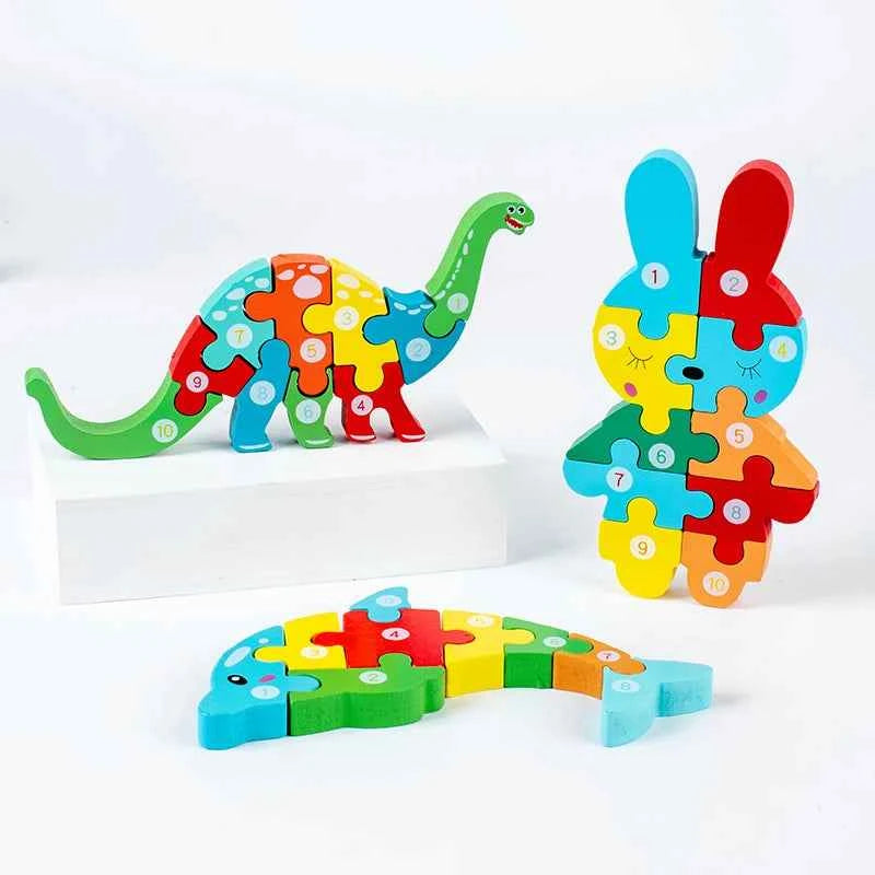 Puzzle 3D Animaux en bois Montessori – Logique, motricité et imagination !