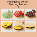 Puzzle Hamburger Montessori – Jeu d’empilage éducatif en bois - Maison L&D