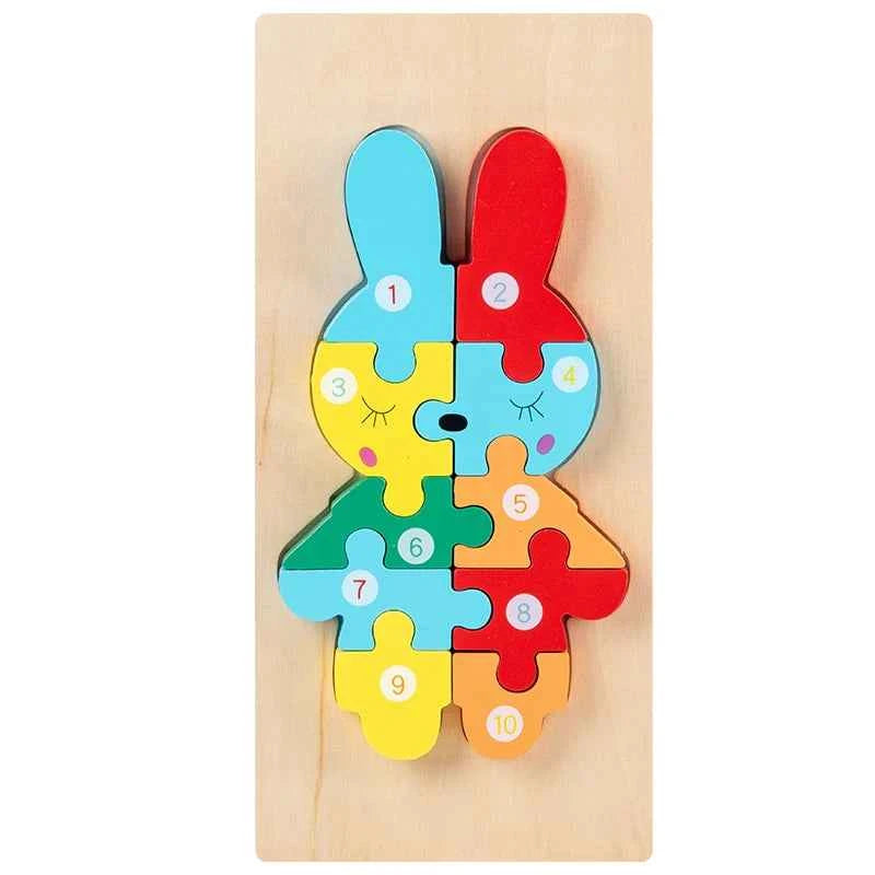 Puzzle 3D Animaux en bois Montessori – Logique, motricité et imagination !