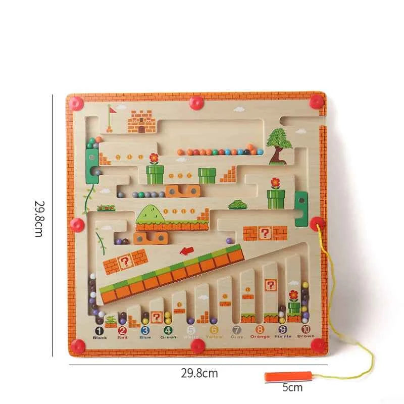 Labyrinthe Magnétique Montessori – Couleurs & Chiffres | Jeu d’Éveil Éducatif