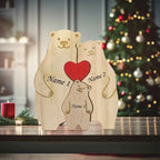 Puzzle Famille Ours Personnalisé – Cadeau Unique & Décoration Rustique