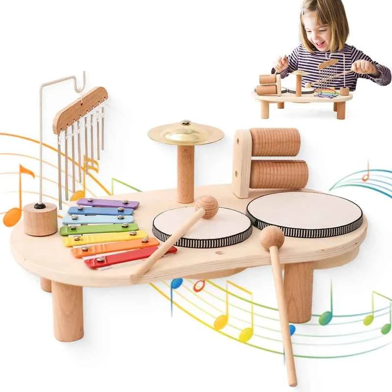 Table d’activités musicale Montessori en bois – Éveil, motricité et plaisir garantis !