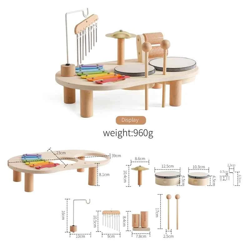 Table d’activités musicale Montessori en bois – Éveil, motricité et plaisir garantis !