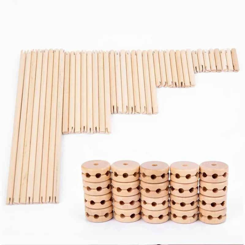 Blocs de construction tête haute en bois – Jeu éducatif Montessori
