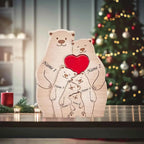 Puzzle Famille Ours Personnalisé – Cadeau Unique & Décoration Rustique