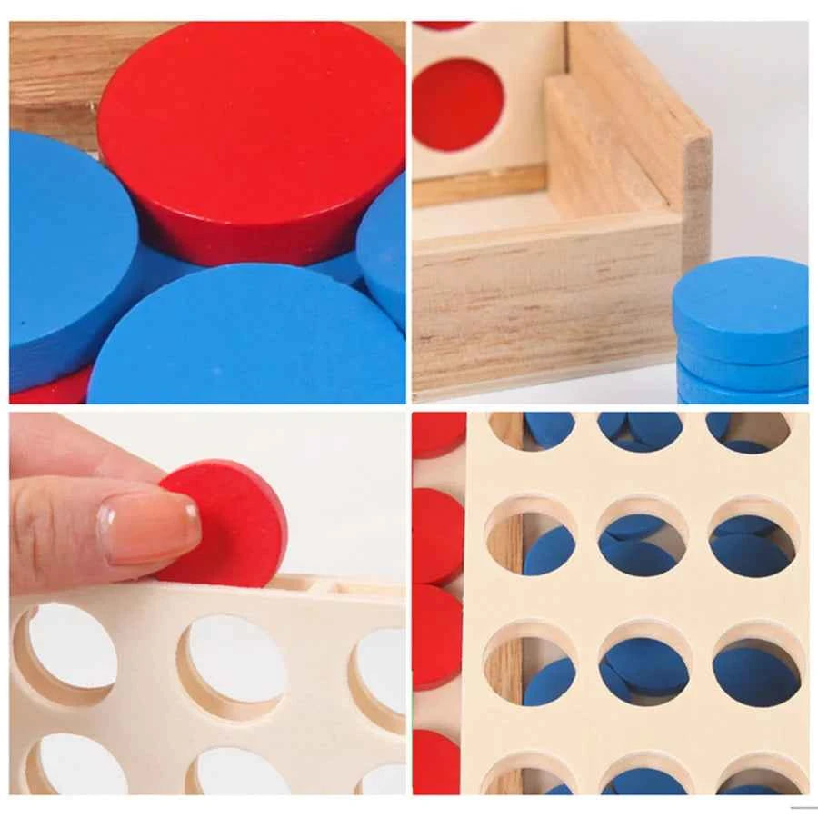 Puissance 4 en bois – Jeu éducatif de stratégie