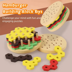 Puzzle Hamburger Montessori – Jeu d’empilage éducatif en bois