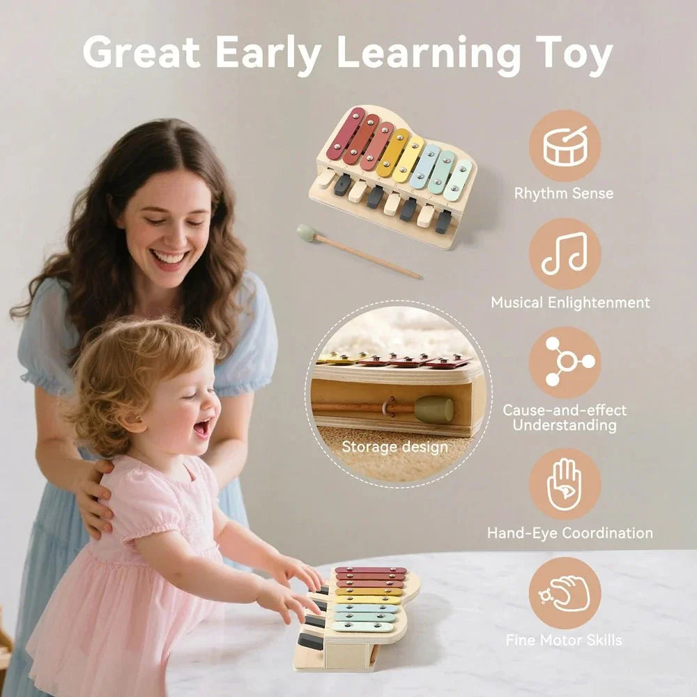 Jouet Musical en Bois Montessori – Piano, Xylophone et Instruments Éducatifs - Maison L&D