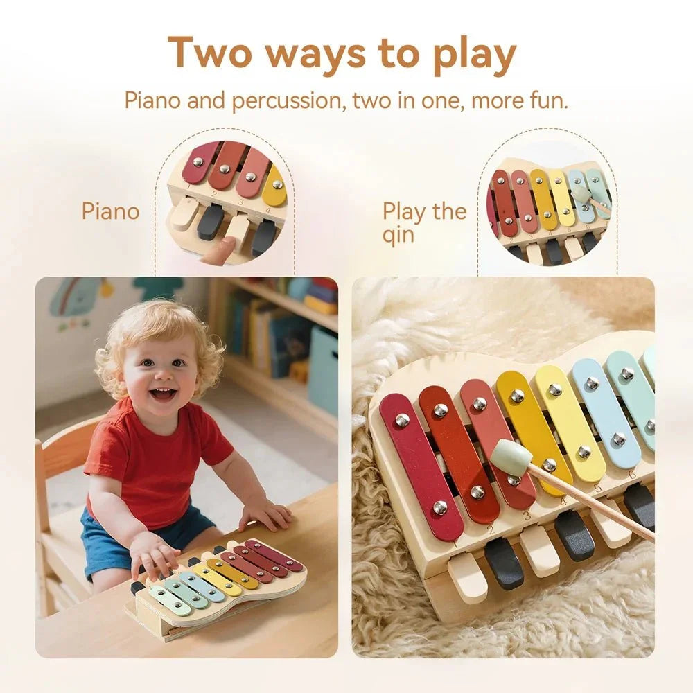 Jouet Musical en Bois Montessori – Piano, Xylophone et Instruments Éducatifs - Maison L&D