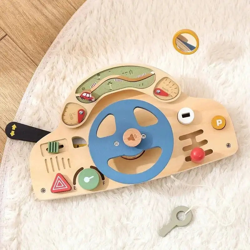 Tableau d’Activité Montessori "Car Busy Board" – Jeu éducatif en bois pour enfants - Maison L&D