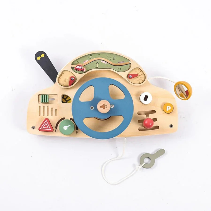 Tableau d’Activité Montessori "Car Busy Board" – Jeu éducatif en bois pour enfants - Maison L&D